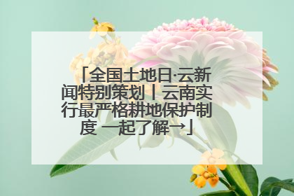 全国土地日·云新闻特别策划丨云南实行最严格耕地保护制度 一起了解→
