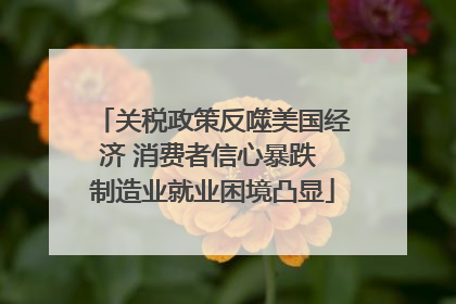 关税政策反噬美国经济 消费者信心暴跌 制造业就业困境凸显