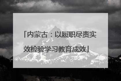 内蒙古：以履职尽责实效检验学习教育成效