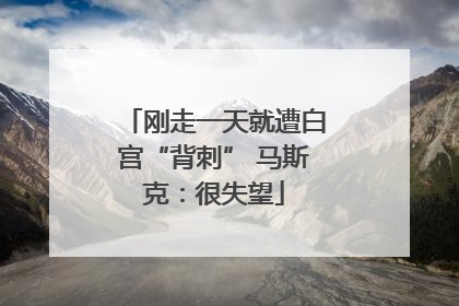 刚走一天就遭白宫“背刺” 马斯克：很失望