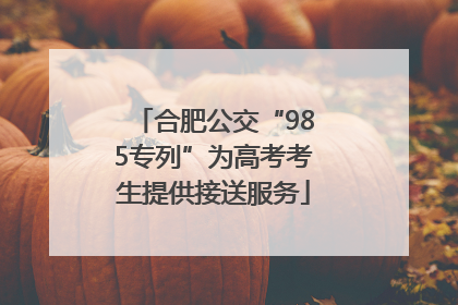 合肥公交“985专列”为高考考生提供接送服务