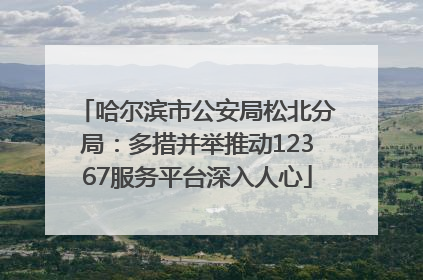 哈尔滨市公安局松北分局：多措并举推动12367服务平台深入人心