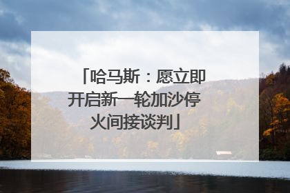 哈马斯：愿立即开启新一轮加沙停火间接谈判