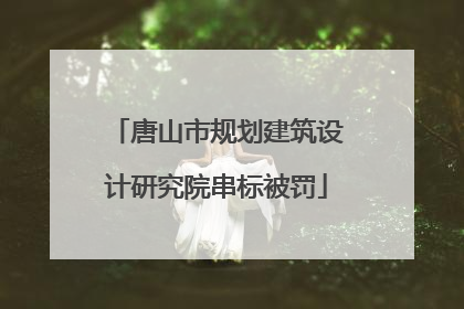 唐山市规划建筑设计研究院串标被罚
