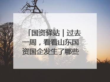 国资驿站｜过去一周，看看山东国资国企发生了哪些新鲜事儿