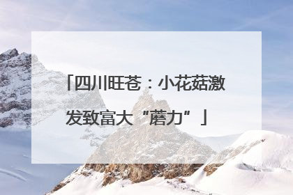 四川旺苍：小花菇激发致富大“蘑力”