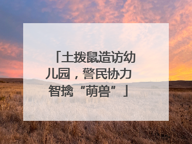 土拨鼠造访幼儿园，警民协力智擒“萌兽”