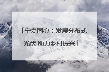 宁夏同心：发展分布式光伏 助力乡村振兴
