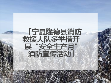 宁夏隆德县消防救援大队多举措开展“安全生产月”消防宣传活动