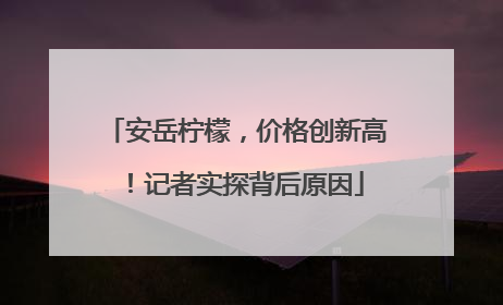 安岳柠檬，价格创新高！记者实探背后原因
