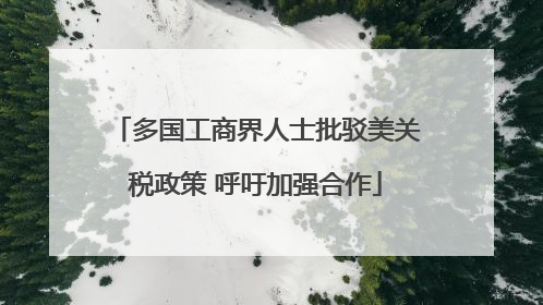 多国工商界人士批驳美关税政策 呼吁加强合作