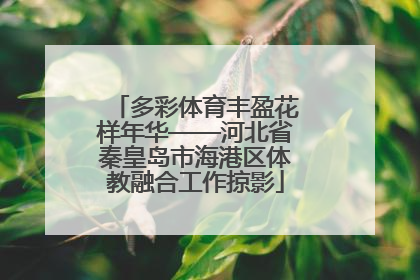 多彩体育丰盈花样年华——河北省秦皇岛市海港区体教融合工作掠影
