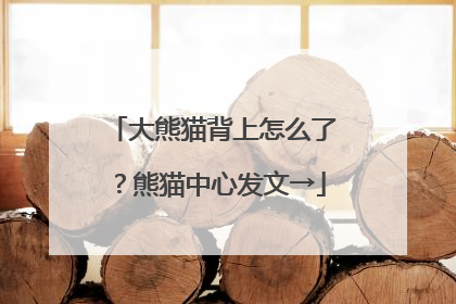 大熊猫背上怎么了？熊猫中心发文→