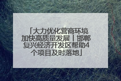 大力优化营商环境 加快高质量发展丨邯郸复兴经济开发区帮助4个项目及时落地
