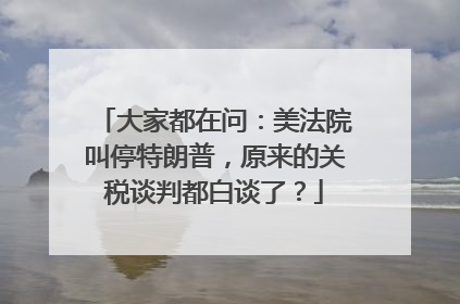 大家都在问：美法院叫停特朗普，原来的关税谈判都白谈了？