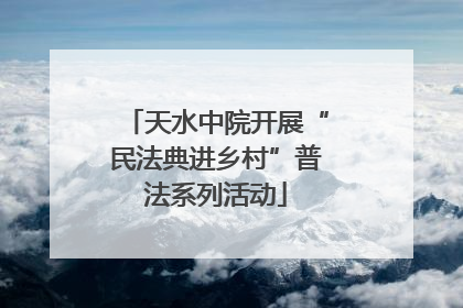 天水中院开展“民法典进乡村”普法系列活动