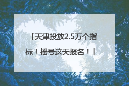 天津投放2.5万个指标！摇号这天报名！