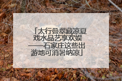 太行叠翠藏凉夏 戏水品艺享欢娱——石家庄这些出游地可消暑纳凉