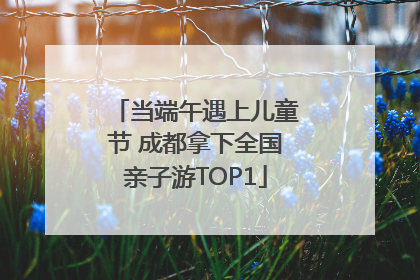 当端午遇上儿童节 成都拿下全国亲子游TOP1