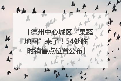 德州中心城区“果蔬地图”来了！54处临时销售点位置公布