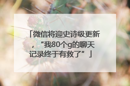 微信将迎史诗级更新，“我80个g的聊天记录终于有救了”