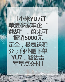 小米YU7订单遭多家车企“截胡”：蔚来可报销5000元定金，极氪送积分；何小鹏下单YU7，喊话雷军早点交付