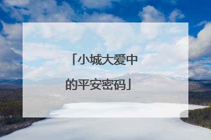 小城大爱中的平安密码