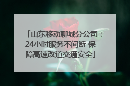 山东移动聊城分公司：24小时服务不间断 保障高速改道交通安全