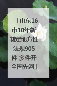 山东16市10年新制定地方性法规905件 多件开全国先河