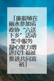 廉毅敏在丽水参加省政协“六送下乡”活动集中服务 凝心聚力增进民生福祉推进共同富裕