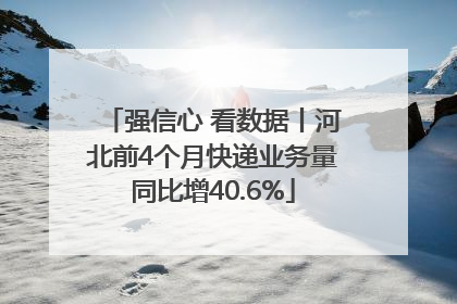 强信心 看数据丨河北前4个月快递业务量同比增40.6%