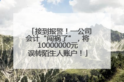 接到报警！一公司会计“闯祸了”，将10000000元误转陌生人账户！