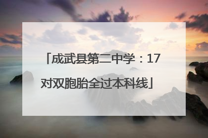 成武县第二中学：17对双胞胎全过本科线