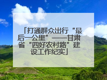 打通群众出行“最后一公里”——甘肃省“四好农村路”建设工作纪实