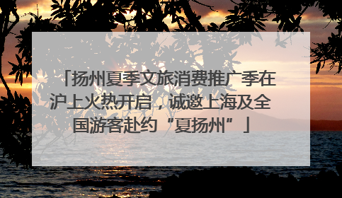扬州夏季文旅消费推广季在沪上火热开启，诚邀上海及全国游客赴约“夏扬州”