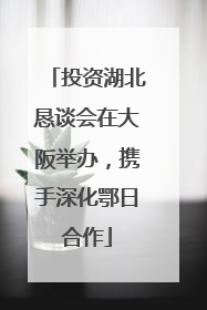 投资湖北恳谈会在大阪举办，携手深化鄂日合作
