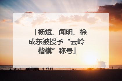 杨斌、闻明、徐成东被授予“云岭楷模”称号