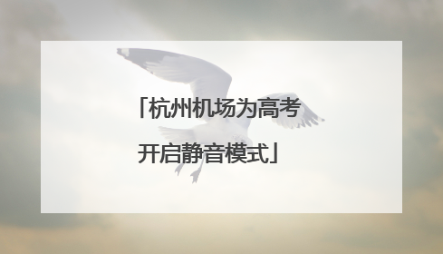 杭州机场为高考开启静音模式