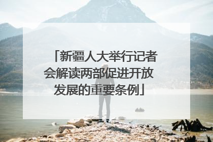 新疆人大举行记者会解读两部促进开放发展的重要条例