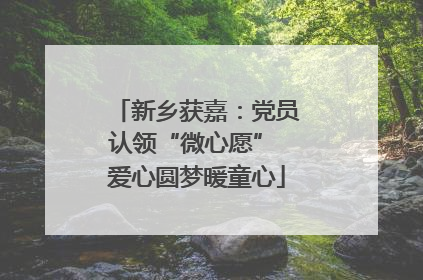 新乡获嘉：党员认领“微心愿” 爱心圆梦暖童心