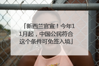新西兰官宣！今年11月起，中国公民符合这个条件可免签入境