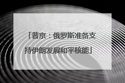 普京：俄罗斯准备支持伊朗发展和平核能
