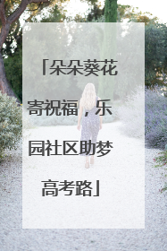 朵朵葵花寄祝福，乐园社区助梦高考路