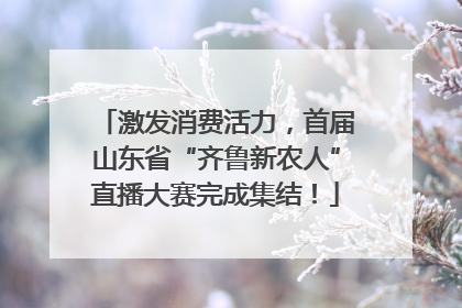 激发消费活力，首届山东省“齐鲁新农人”直播大赛完成集结！