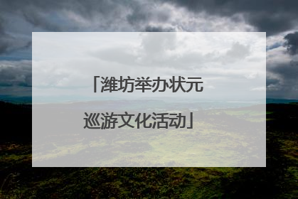 潍坊举办状元巡游文化活动
