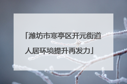 潍坊市寒亭区开元街道人居环境提升再发力
