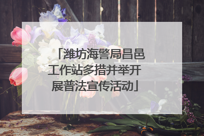 潍坊海警局昌邑工作站多措并举开展普法宣传活动