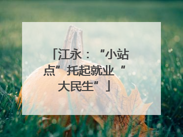 江永：“小站点”托起就业“大民生”
