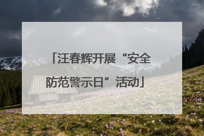汪春辉开展“安全防范警示日”活动