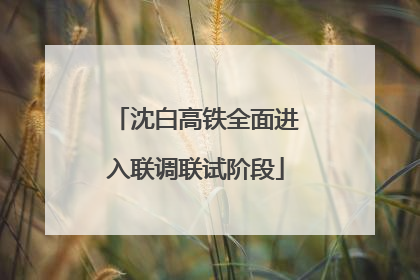 沈白高铁全面进入联调联试阶段